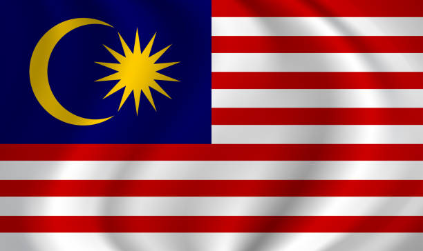 istock Malaysia waving flag blowing in the wind. Texture can be used as background. Vector illustration EPS10 2012962232