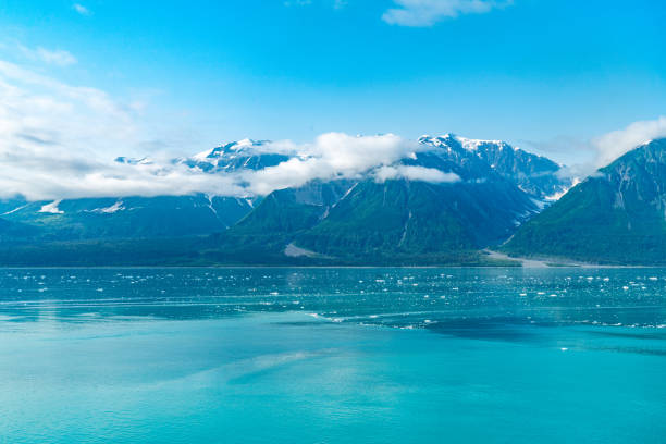Tidewater glacier calving into Alaskan Bay.