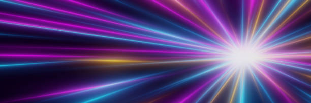 istock Futuristic high-speed traffic with rays of light and neon lines. 2012976947