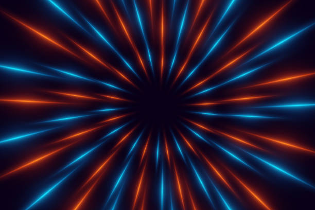 istock Futuristic high-speed traffic with rays of light and neon lines. 2012981221