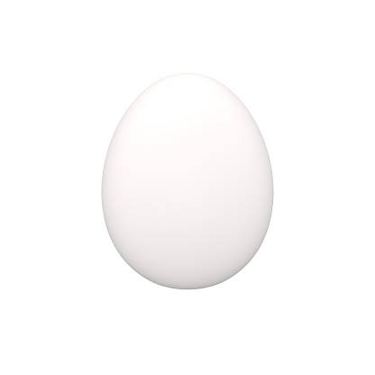 White egg, isolated on white background.