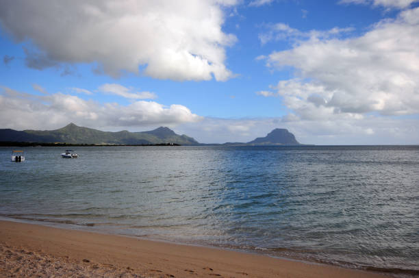 La Preneuse, Rivière Noire (Black River) district, Mauritius:  turquoise lagoon and Le Morne Cultural Landscape UNESCO World Heritage Site - mountain and peninsula in the South-West of Mauritius, the site was a sanctuary for Maroon slaves and today represents a place of memory of the colonial period of the island.