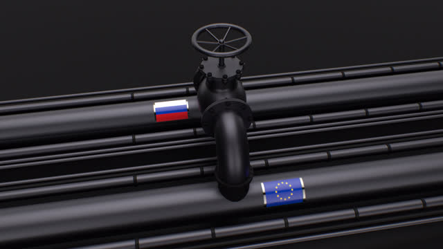 Russia Europe Gas Crisis 3d animation