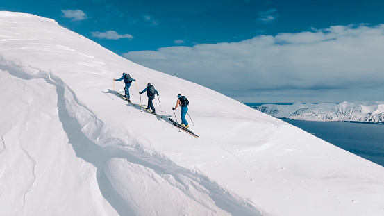 Iceland, ski mountaineering men