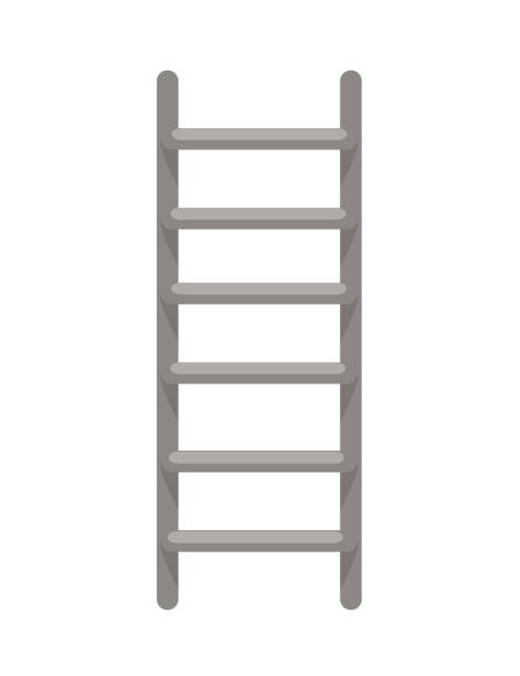 istock Steel folding portable ladder household equipment vector illustration isolated on white background 2013020742