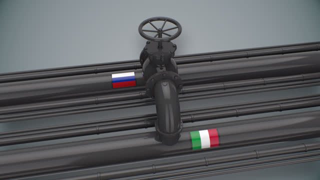 Russia Italy Gas Crisis 3d animation