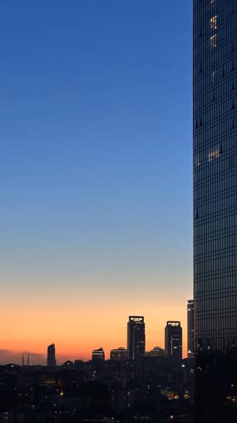 istock Skyscraper sunset city vertical wallpaper 2013056656