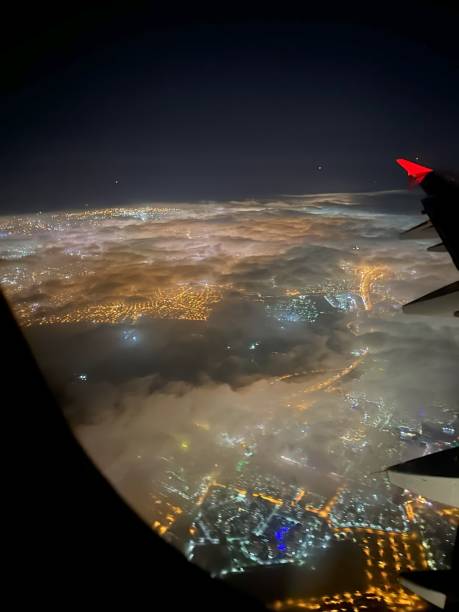 istock City night wallpaper from airplane window 2013056680