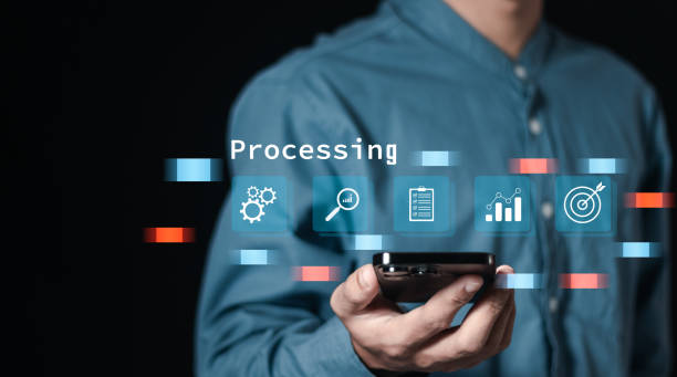 istock Businessman use smartphone with operations management icons for business process and workflow, Effective management of operations and business growth planning processes. 2013057236