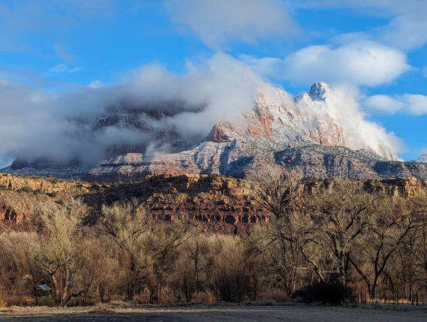 istock Clouds Clearing over Mt Kinesava Zion National Park Utah 2013089802