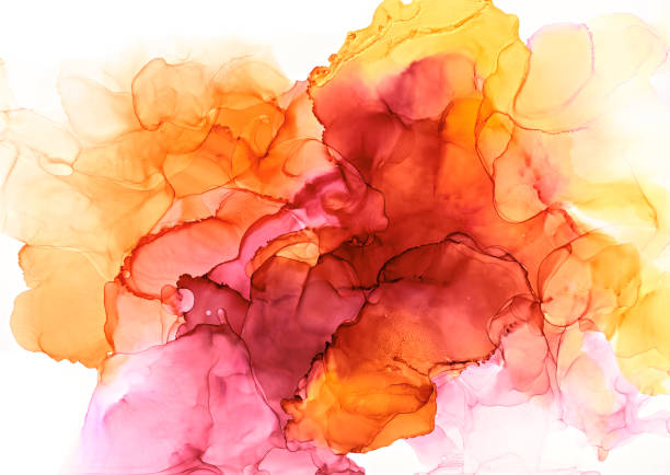 A hand made bionic fluid art painting on paper. Fashion paints is usable as an abstract background or as a texture. Luxury Splash. Alcohol Ink Composition and watercolor style. fashion shape. Suitable for design covers, presentation, invitation, flyers, annual reports, posters and business cards. Modern artwork. Marble abstract acrylic background. Agate nature pattern artwork with color gradient.