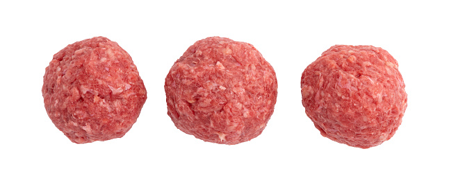 Minced beef hamburger on a white background