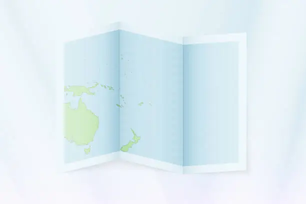 Vector illustration of Samoa map, folded paper with Samoa map.