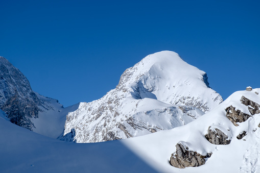 The impressive Alpspitze in the winter sun