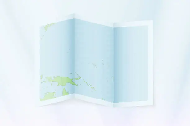 Vector illustration of Marshall Islands map, folded paper with Marshall Islands map.