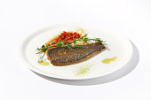 Pan-Seared Trout Fillet with Potato Puree and Tomato Salsa on White, a Fresh Take on Classic Seafood Dishes