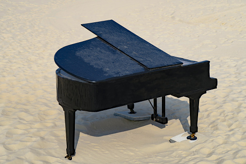 3D rendered piano.