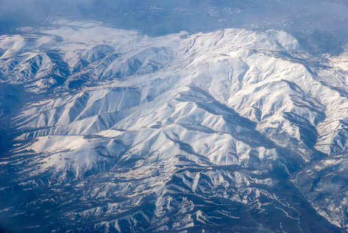 Looking out the window on a flying plane