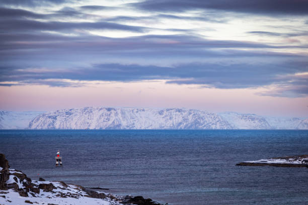 Arctic landscape from Hammerfest - Norway in winter.