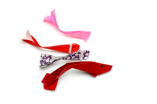 A origami paper koi fishes on teamwork
