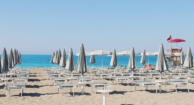 Summer Pleasure at Italian Beach in Puglia Region