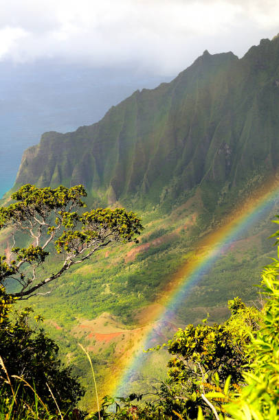 Rainbow in the Moanalua Valley in Oahu, Hawaii