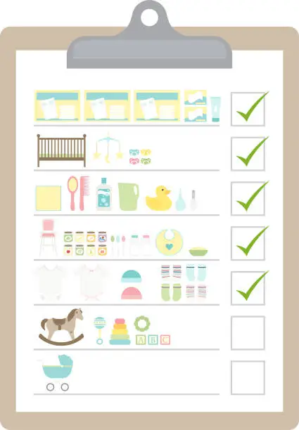 Vector illustration of Baby checklist