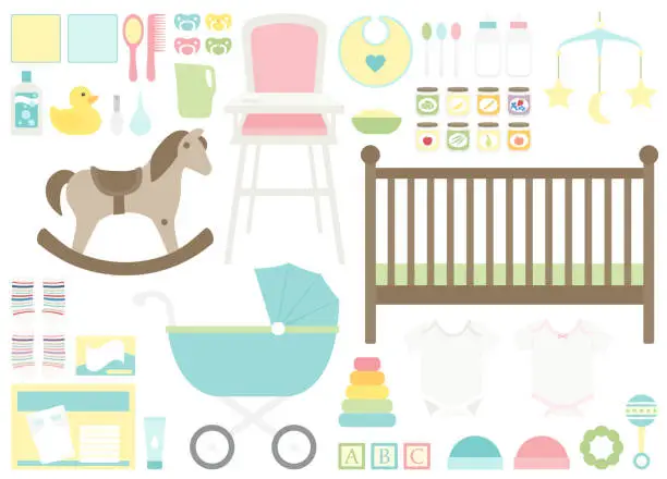 Vector illustration of Baby supplies