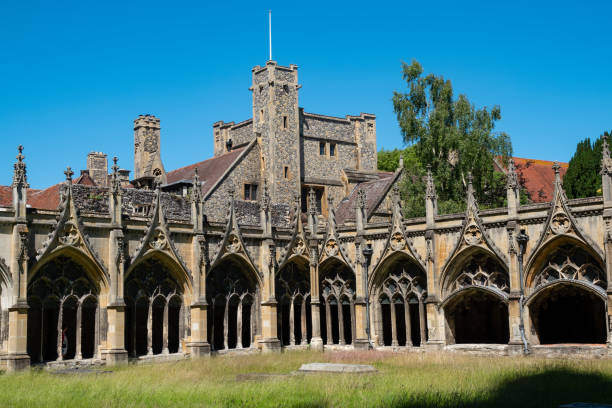 istock Grassy courtyard surrounded by a stunning colonnade at Canterbury Cathedral 2013309962
