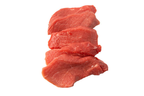 istock Veal pieces raw isolated on white background. 2013310531