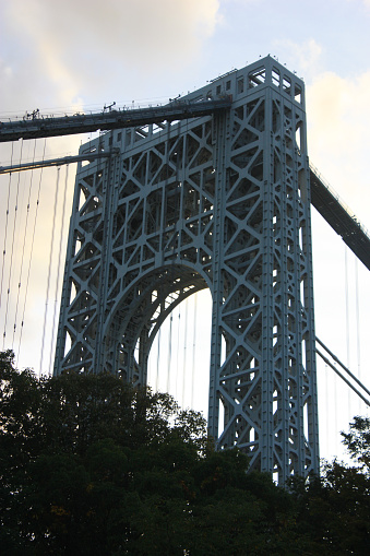 A view from underneath the George Washington Bridge