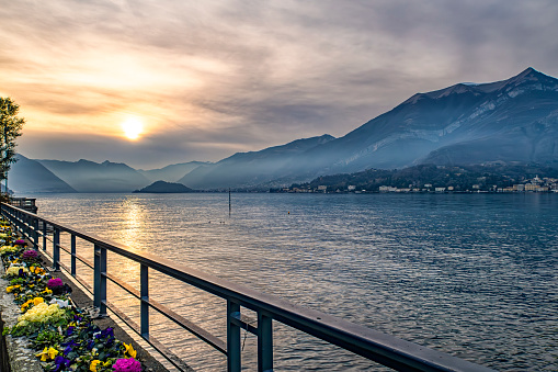 Sunset on Lake Como from Bellagio lakeside