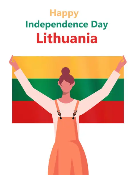 Vector illustration of Happy Lithuania Independence Day.