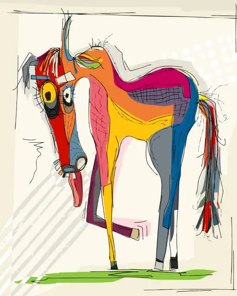Vector illustration of The horse