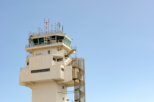The air traffic control tower at Tenerife Airport