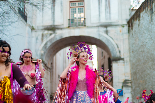 Street Carnival in Lisbon, Portugal, on February 10, 2024
