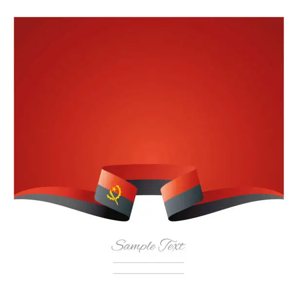 Vector illustration of Abstract background Angola flag ribbon vector