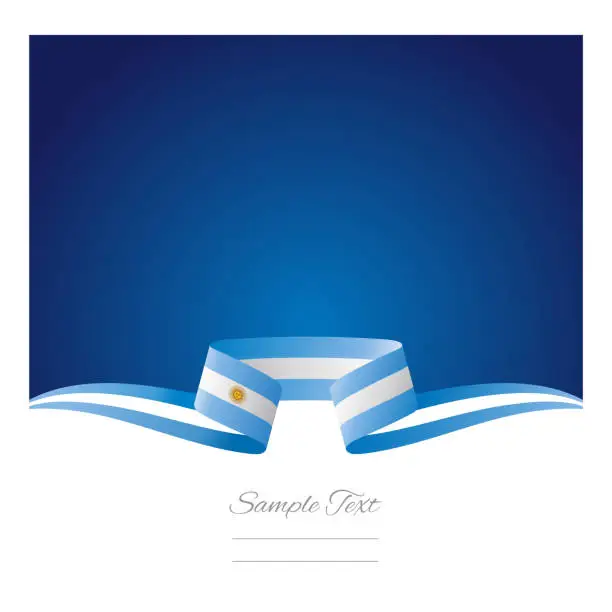 Vector illustration of Abstract background Argentina flag ribbon vector