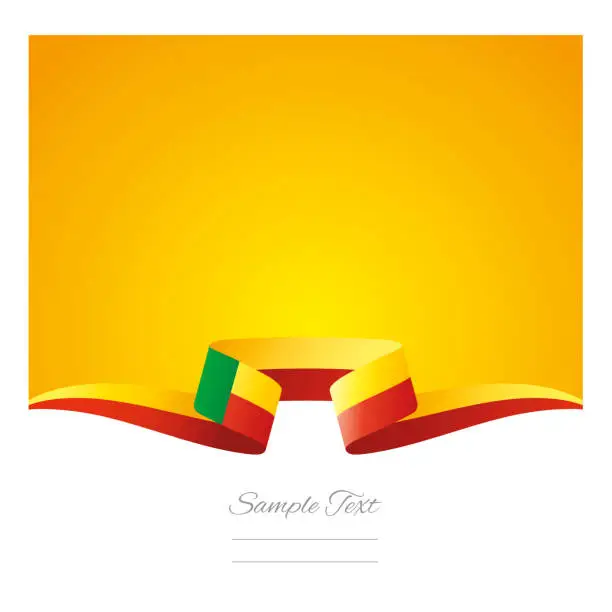 Vector illustration of Abstract background Benin flag ribbon vector