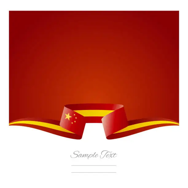 Vector illustration of Abstract background China flag ribbon vector