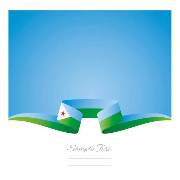 Vector illustration of Abstract background Djibouti flag ribbon vector