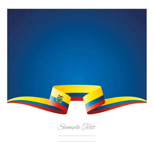 Vector illustration of Abstract background Ecuador flag ribbon vector