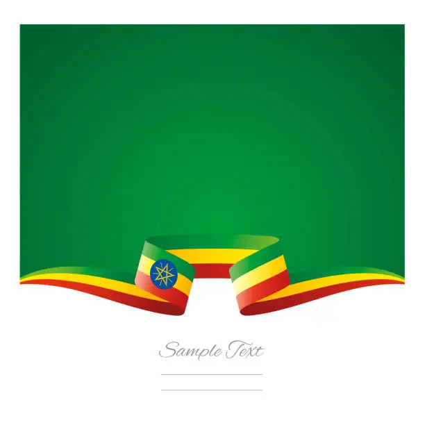 Vector illustration of Abstract background Ethiopia flag ribbon vector