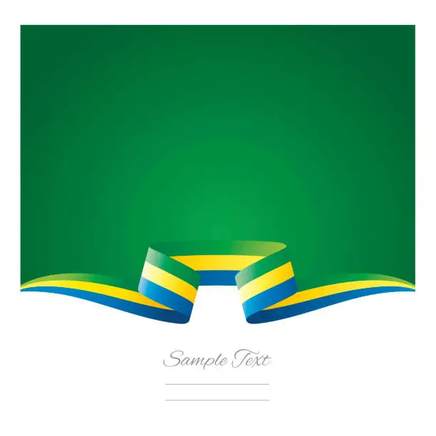 Vector illustration of Abstract background Gabon flag ribbon vector