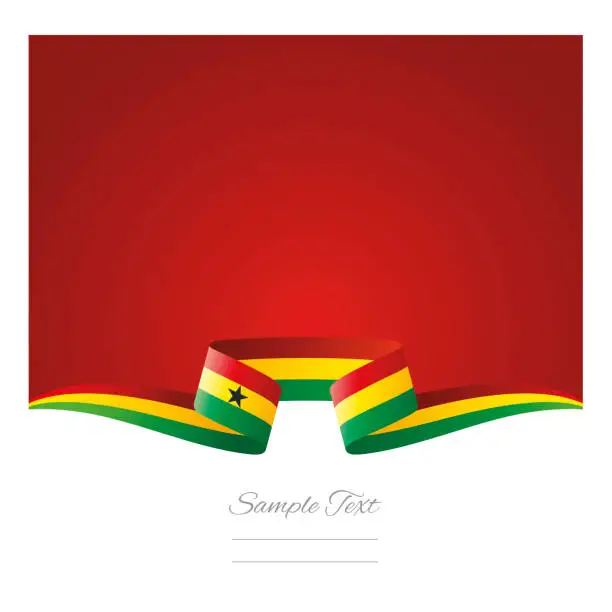 Vector illustration of Abstract background Ghana flag ribbon vector