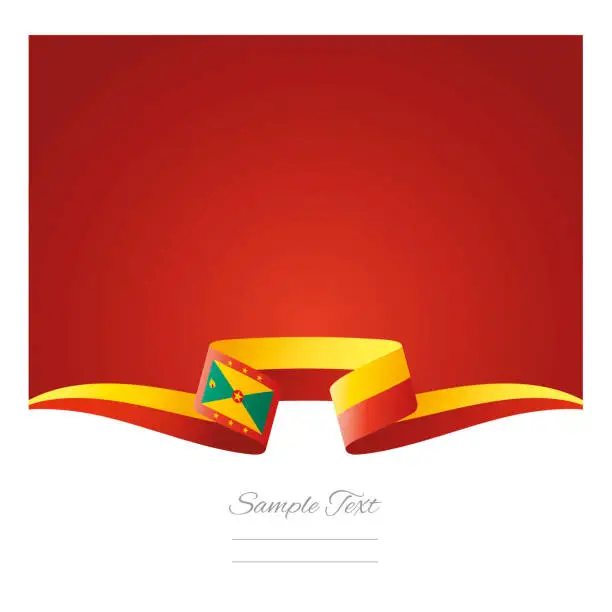 Vector illustration of Abstract background Grenada flag ribbon vector