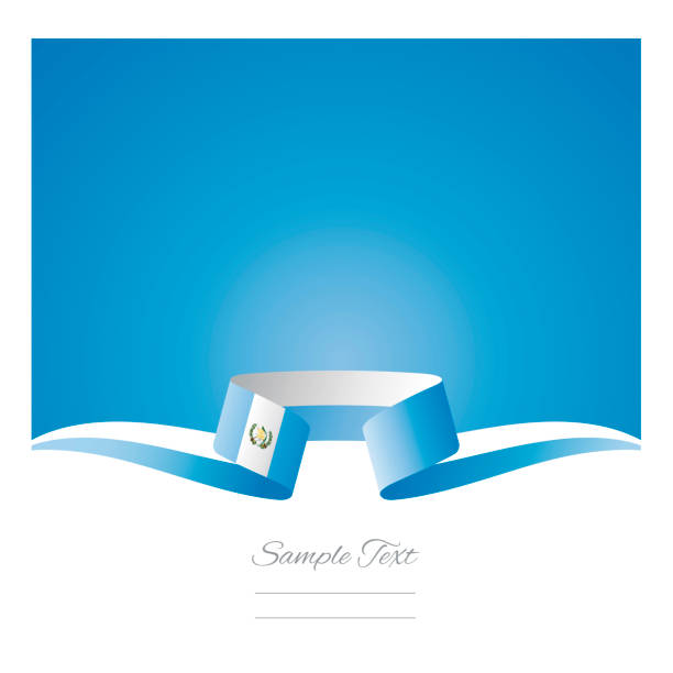 abstrakcyjne tło flaga gwatemali wstążka wektor - ribbon powder blue isolated on white isolated stock illustrations