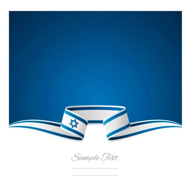 Vector illustration of Abstract background Israel flag ribbon vector