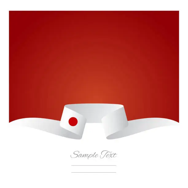 Vector illustration of Abstract background Japan flag ribbon vector