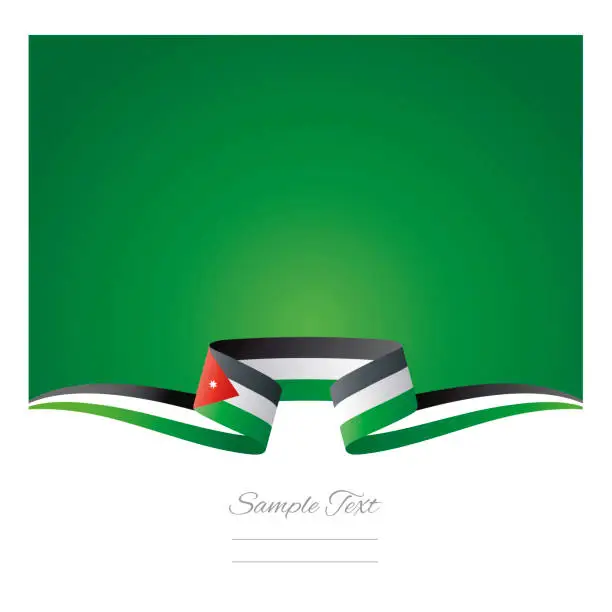 Vector illustration of Abstract background Jordan flag ribbon vector
